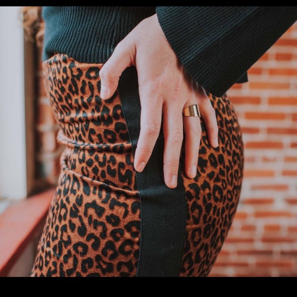 Honey Punch Leopard Mini Skirt